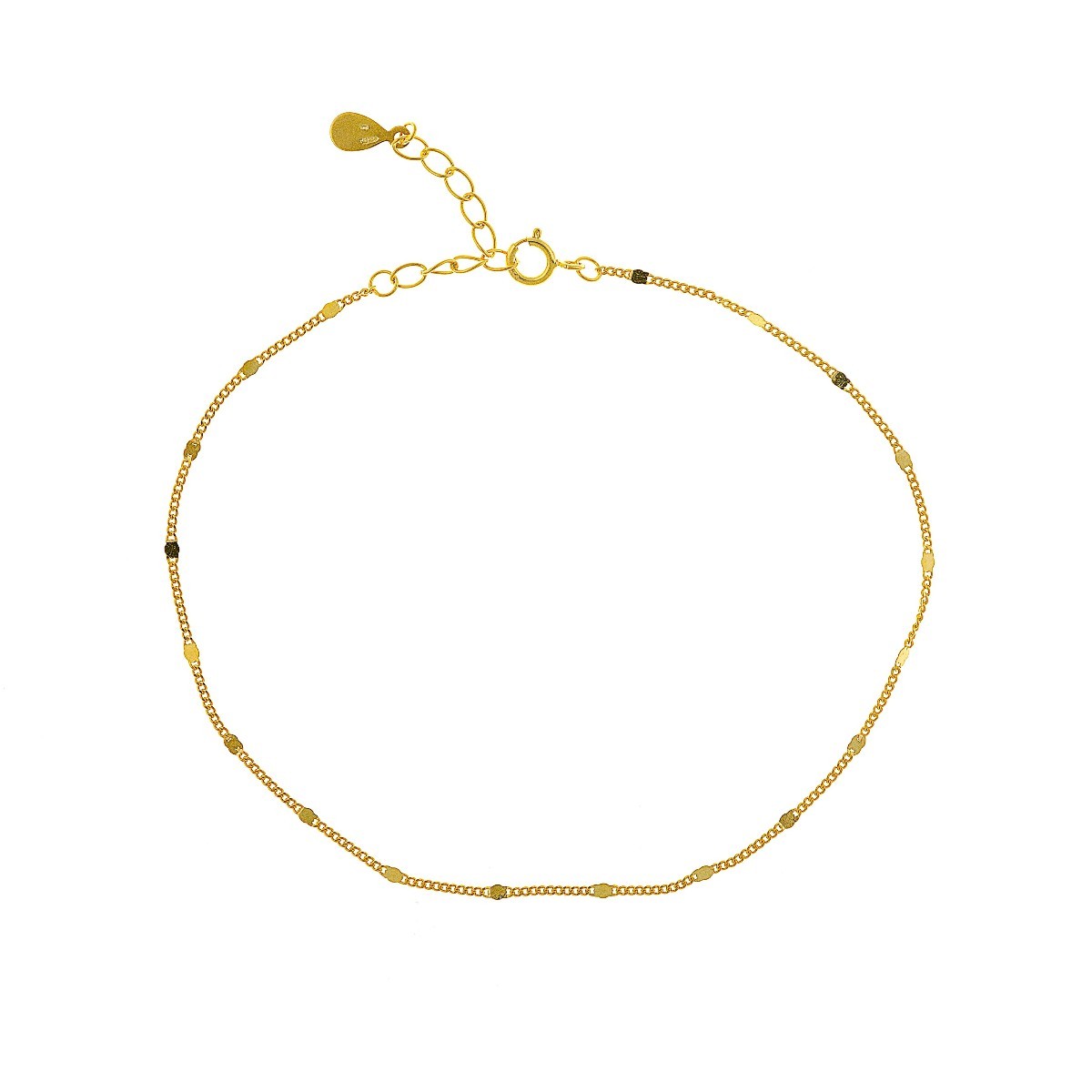 Sterling Silver Rose Gold Plated Minimalist Chain Anklet