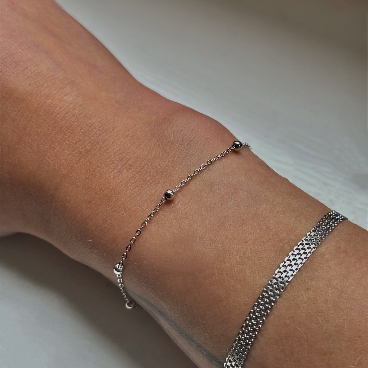 Sterling Silver Minimalist Bead Bracelet