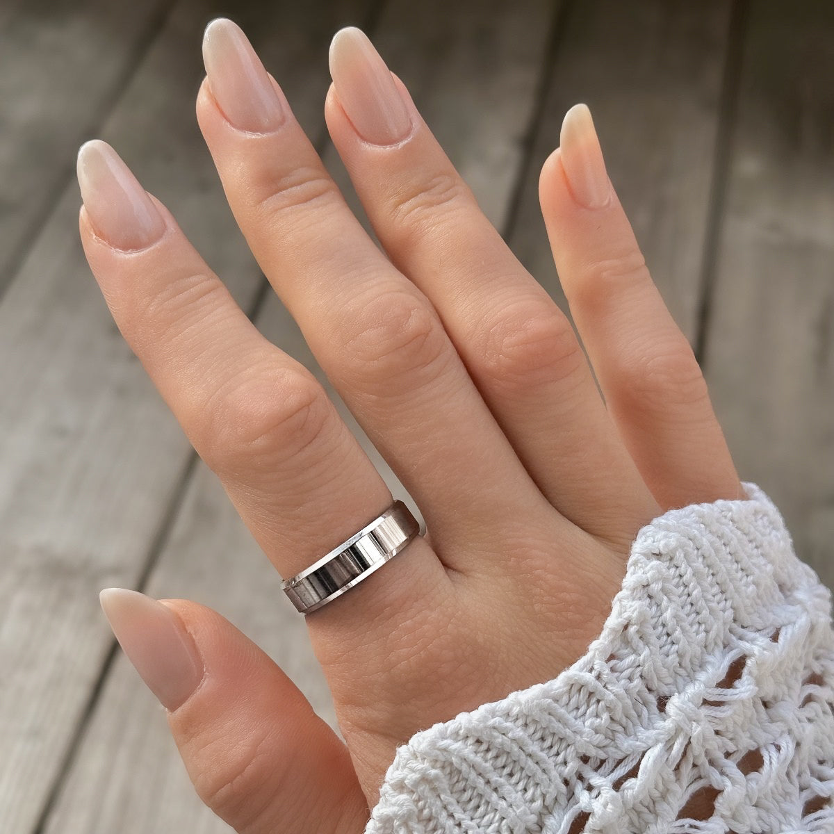 Gloria – 6 mm pločio sidabrinis žiedas