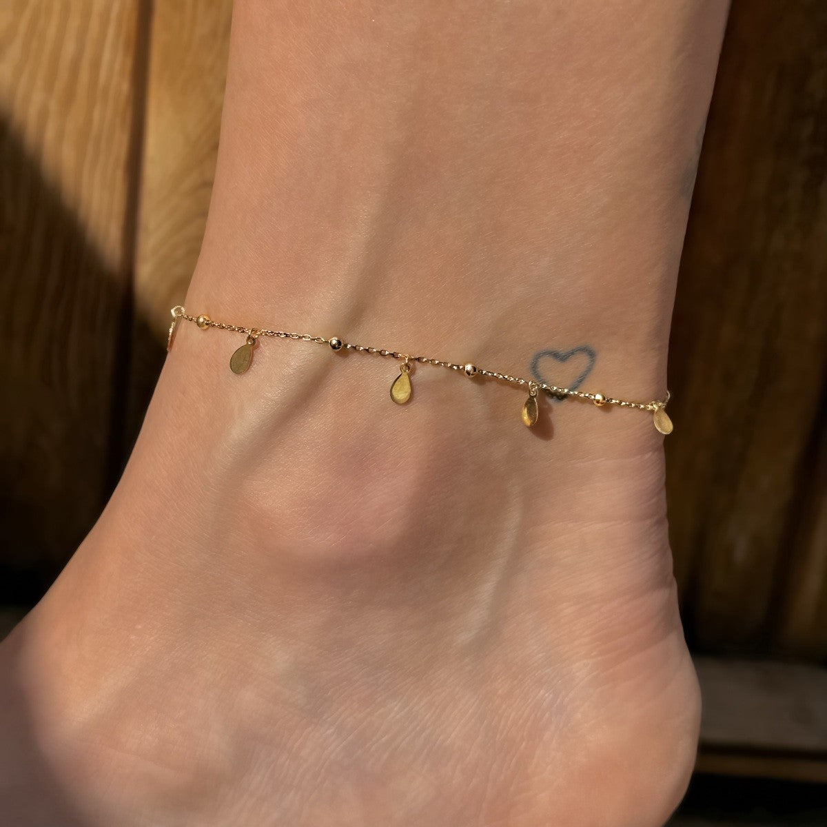 Sterling Silver Gold Plated Chain Anklet