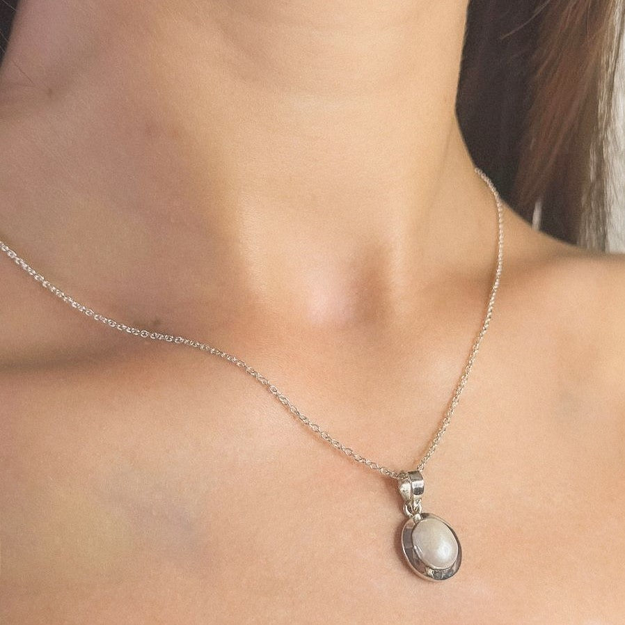 Sterling Silver Pearl Pendant Necklace