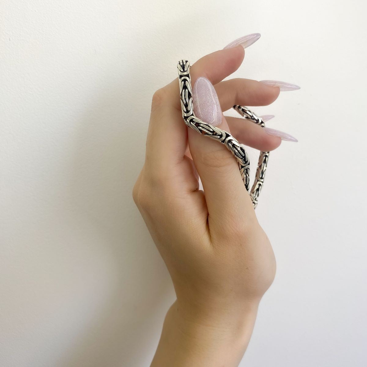 5 mm pločio sidabrinė apyrankė Round King