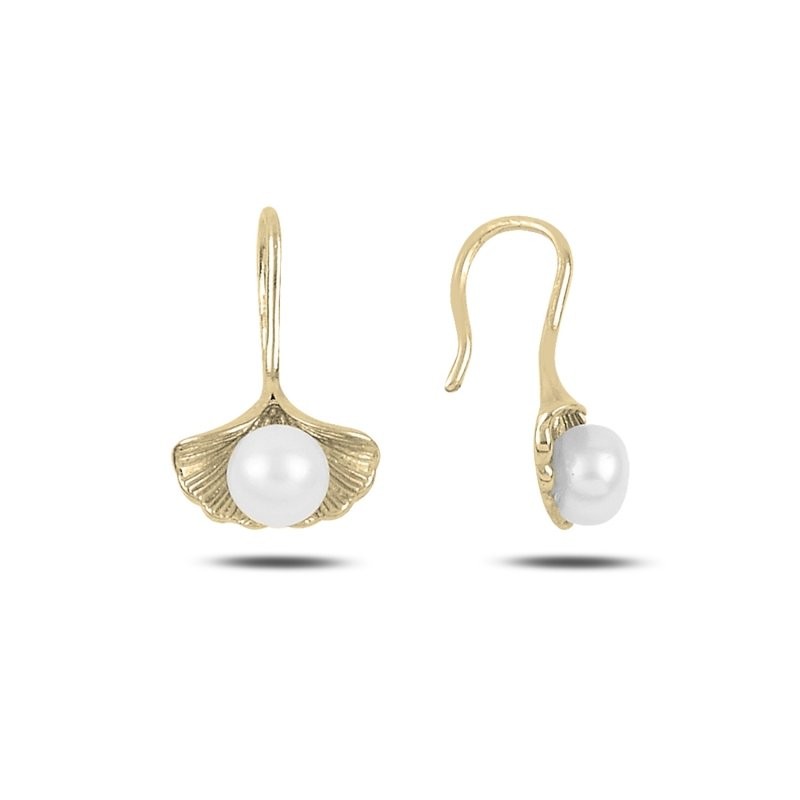 Sterling Silver Gold Plated Pearl Drop Earrings
