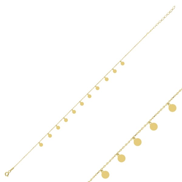 Sterling Silver Gold Plated Chain Anklet