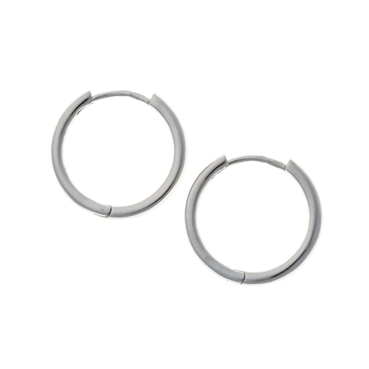 Sterling Silver Rhodium Plated 12 - 20 mm Hoops