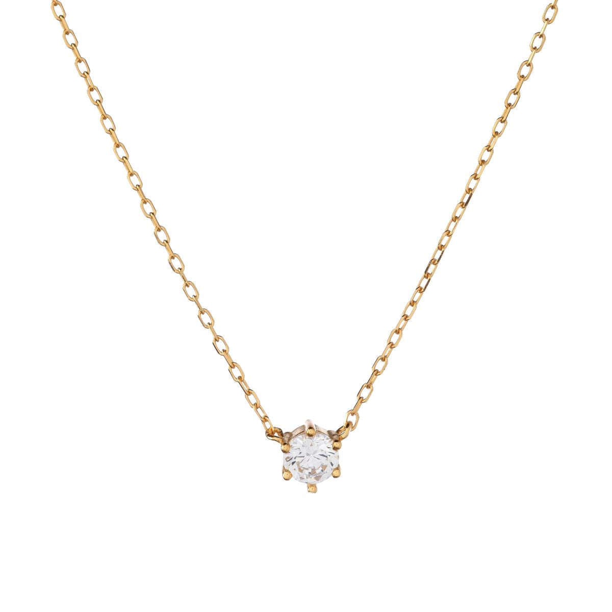 Sidabrinis pakabukas su maža cirkonio akute ir grandinėle