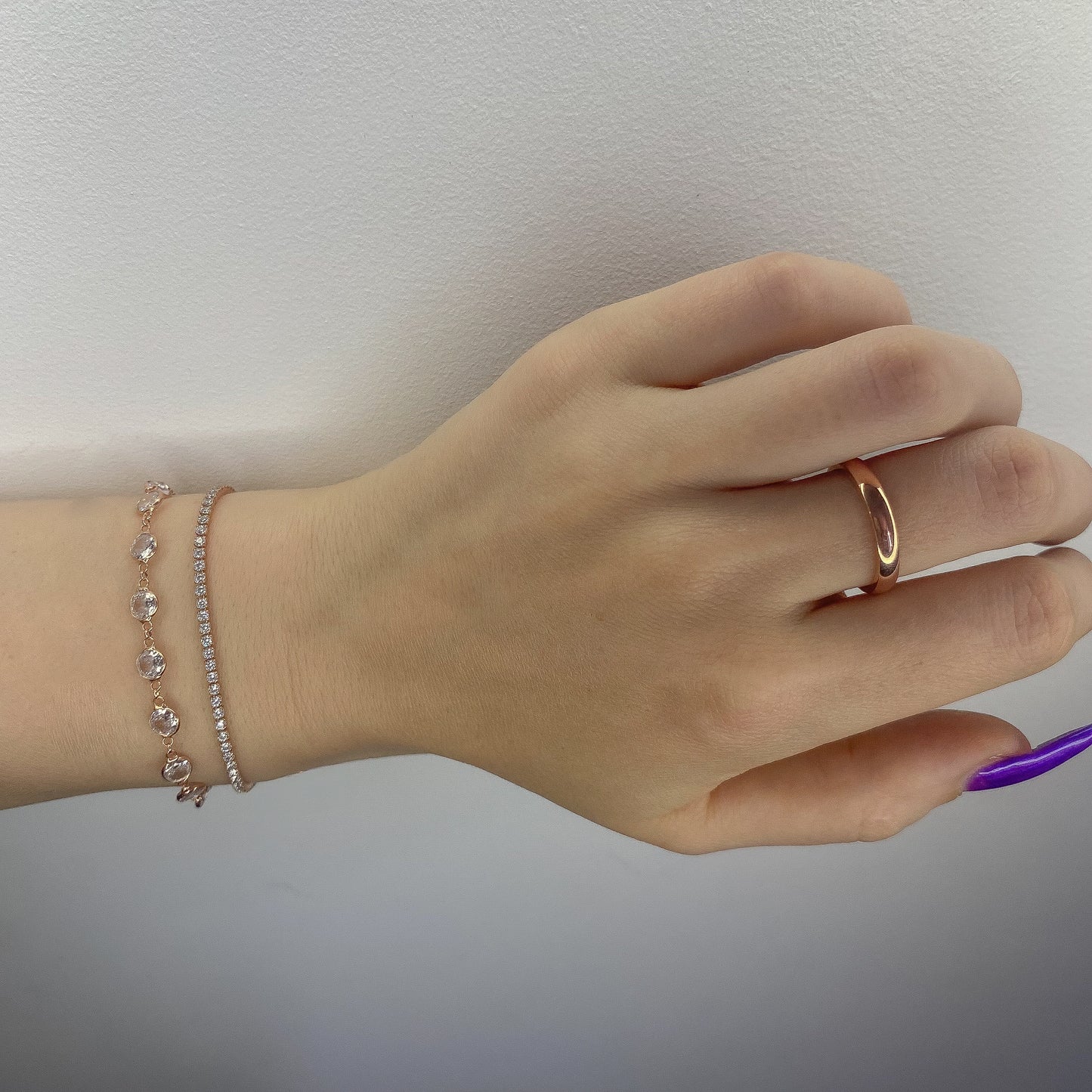 Sterling Silver Rose Gold Plated CZ Bracelet