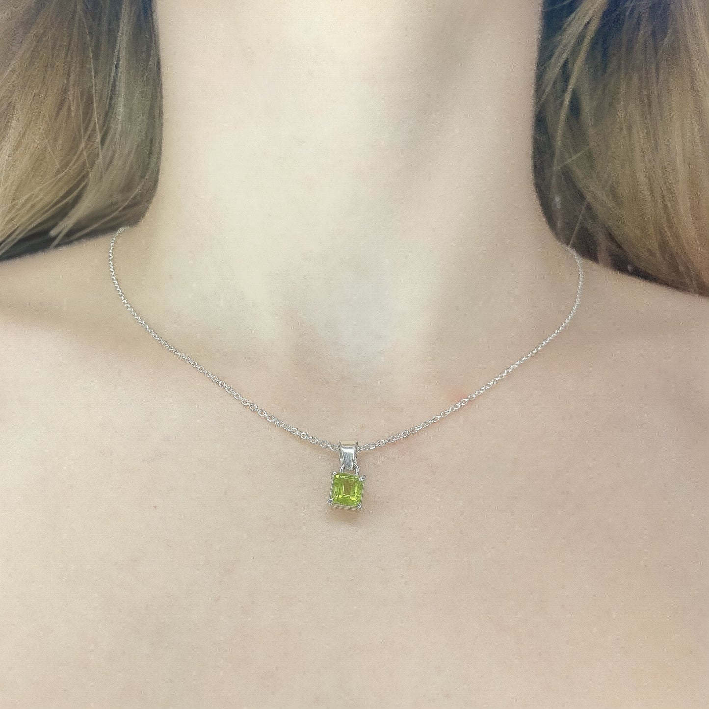 Sterling Silver Peridot Pendant Necklace