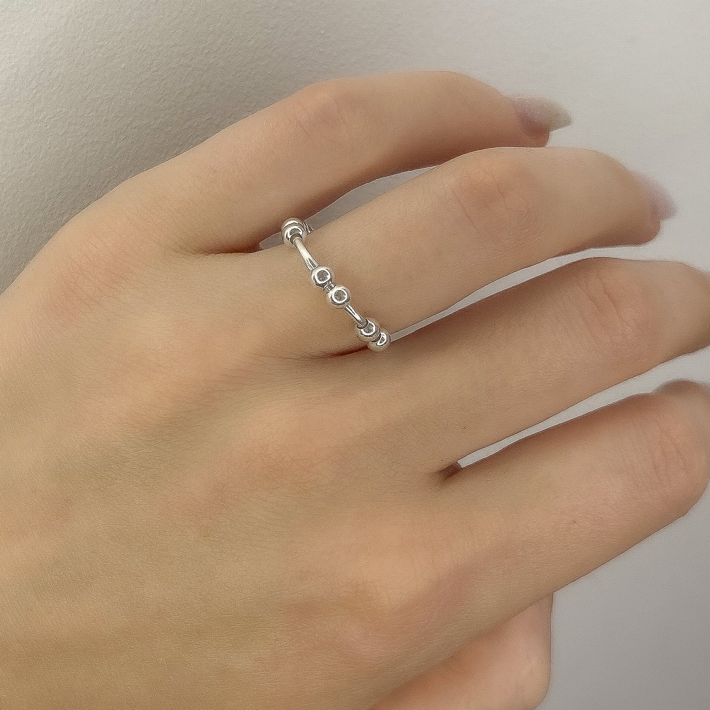 Sidabrinis žiedas su burbuliukais