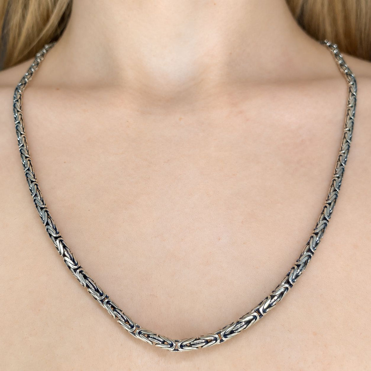 Sidabrinė rodžiuota 3 mm grandinėlė Round King