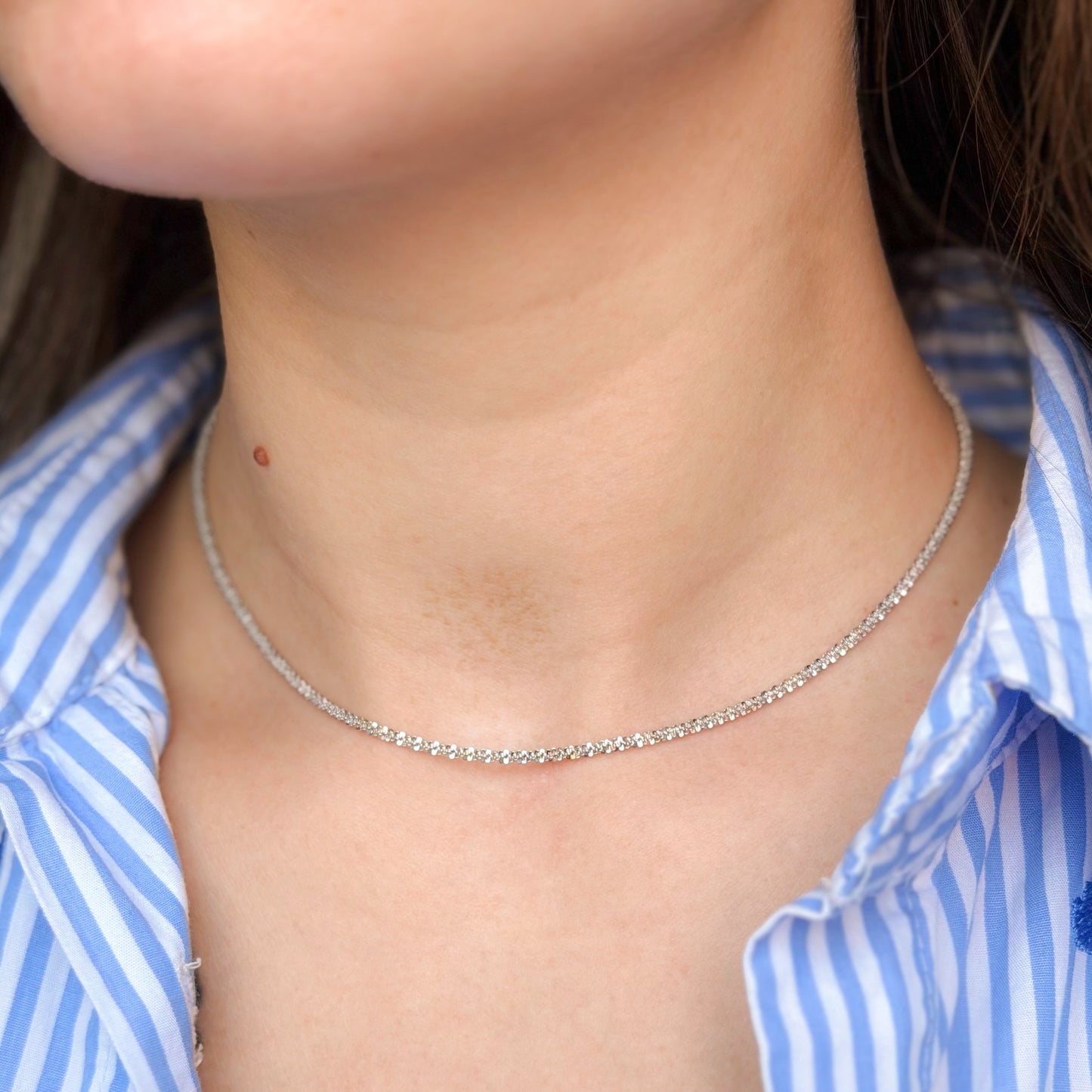 Sterling Silver Rhodium Plated 2 mm Chain