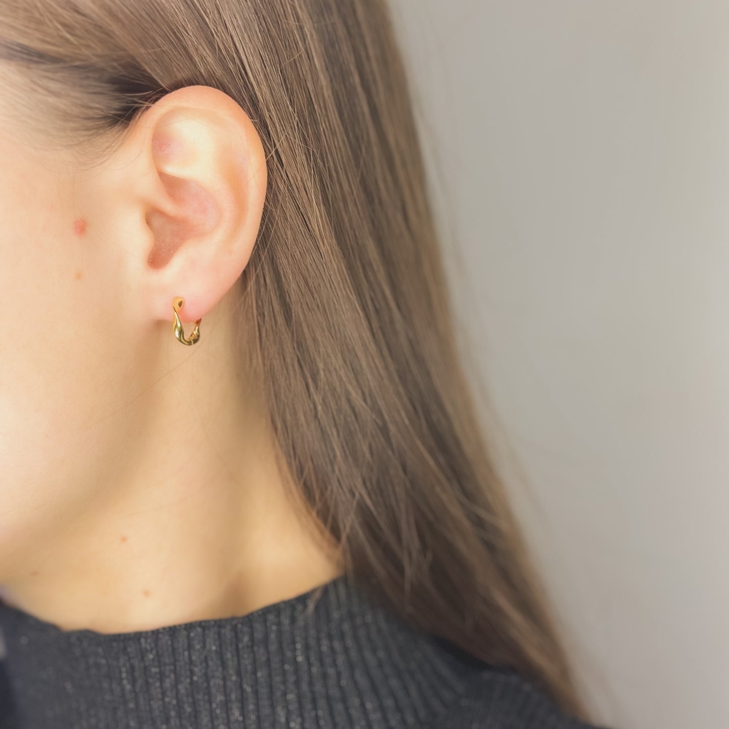 Sidabrinės auksuotos 1,3cm suktos rinkutės