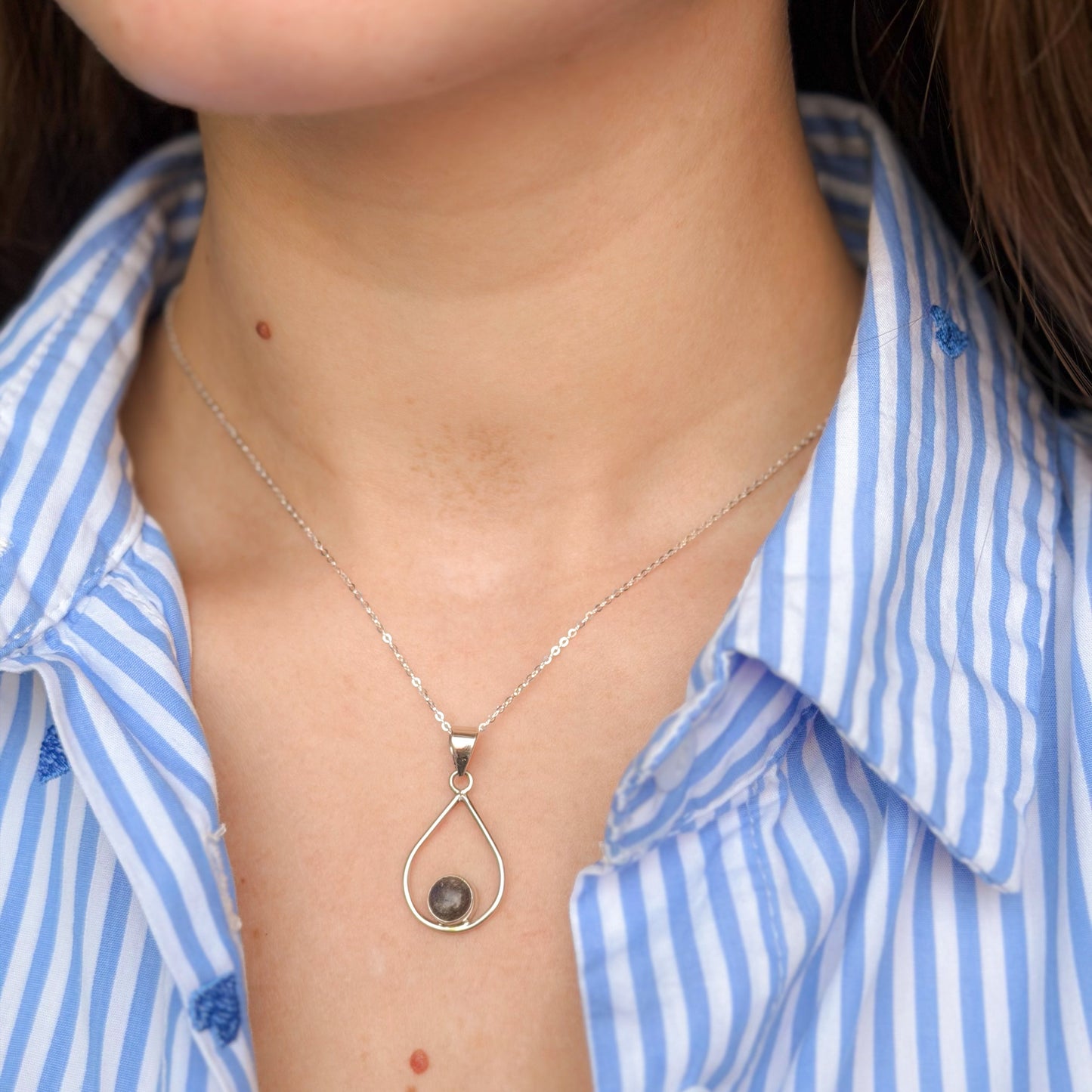 Sterling Silver Labradorite Pendant Necklace