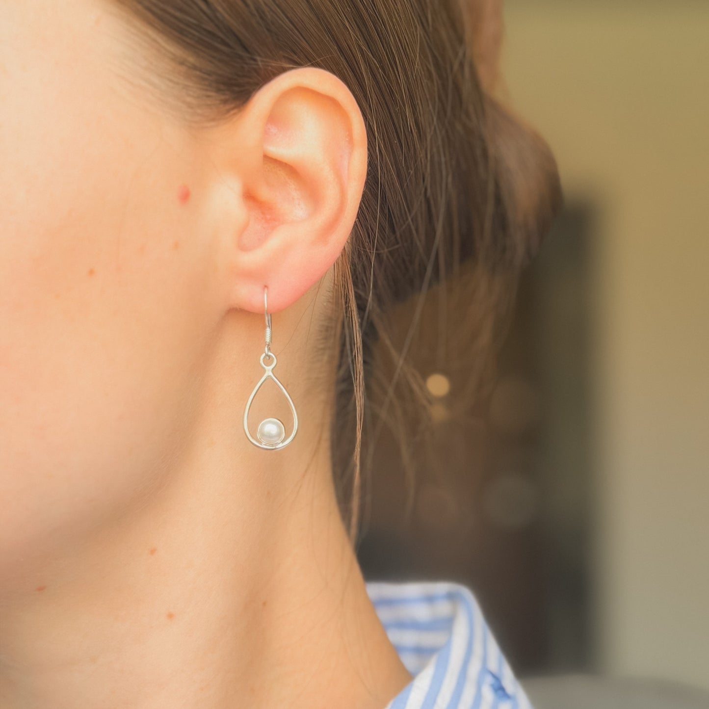 Sterling Silver Pearl Drop Earrings