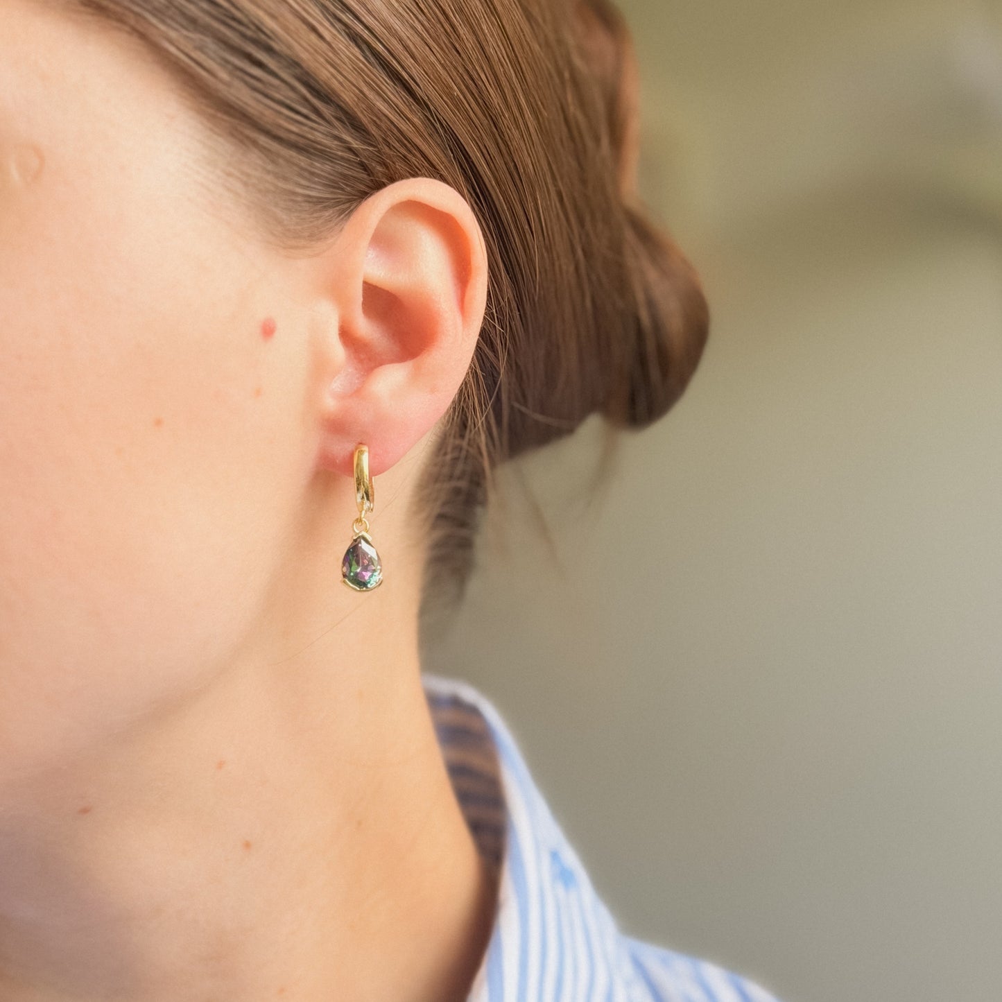 Sterling Silver Gold Plated Hoops with Charms