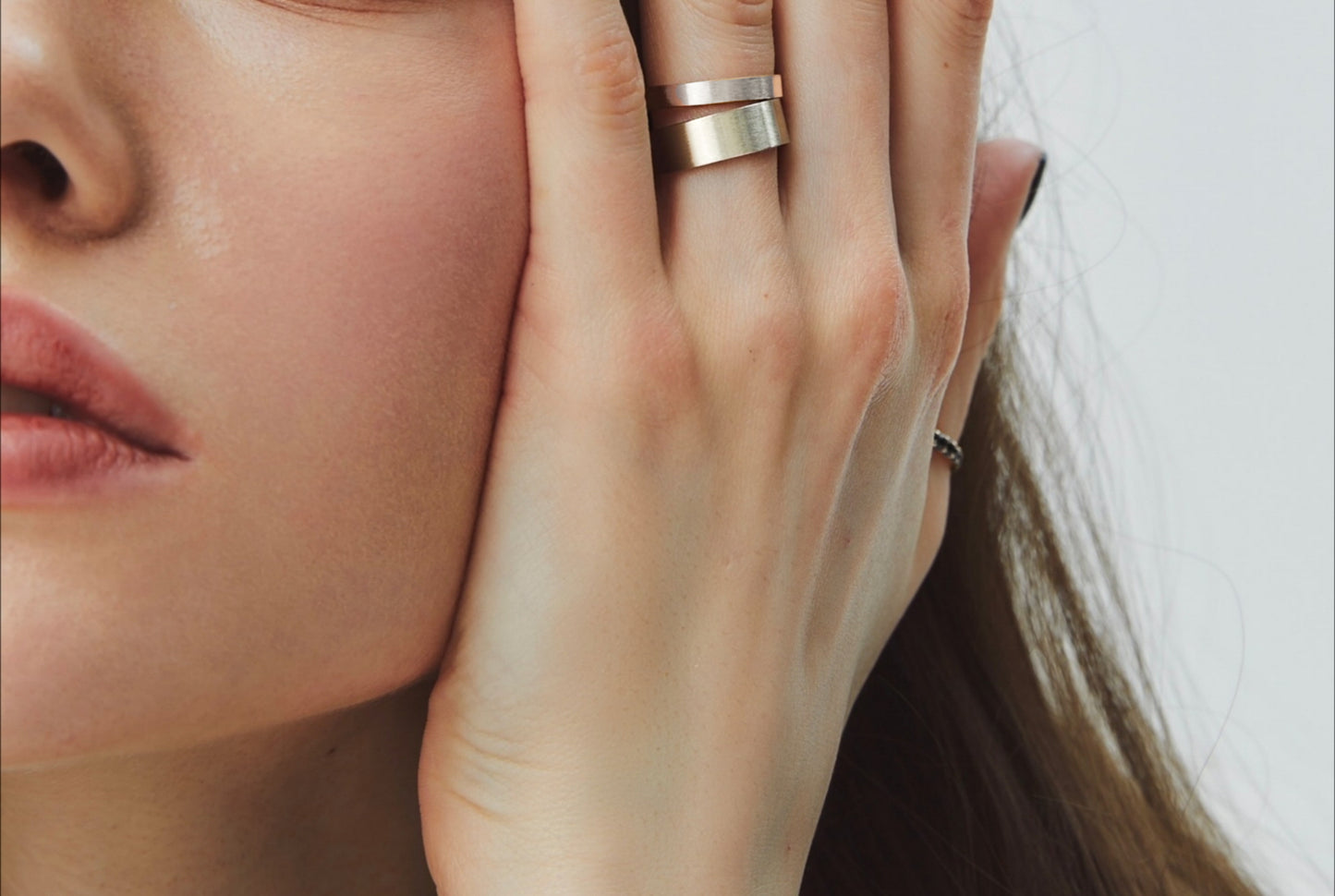 Sterling Silver Rhodium Plated Matte 3 mm Band Ring