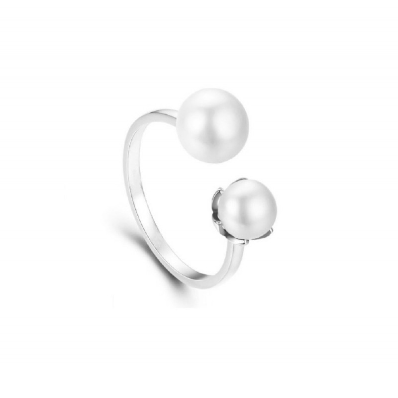 tikri perlai ¦ sidabrinis žiedas su tikrais perlais