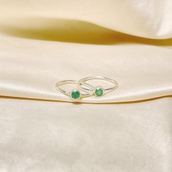 Sidabrinis žiedas su žaliuoju beriliu
