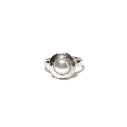 perlas ¦ sidabrinis žiedas su tikro perlo apvalia akute