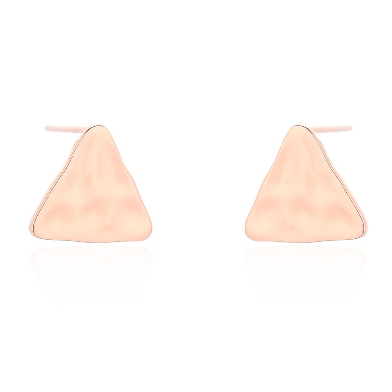 Sidabriniai paauksuoti trikampiai auskarai