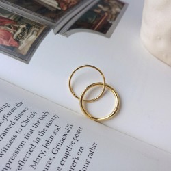 Sidabrinis auksuotas dvigubas žiedas