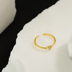 Sidabrinis auksuotas žiedas su širdele
