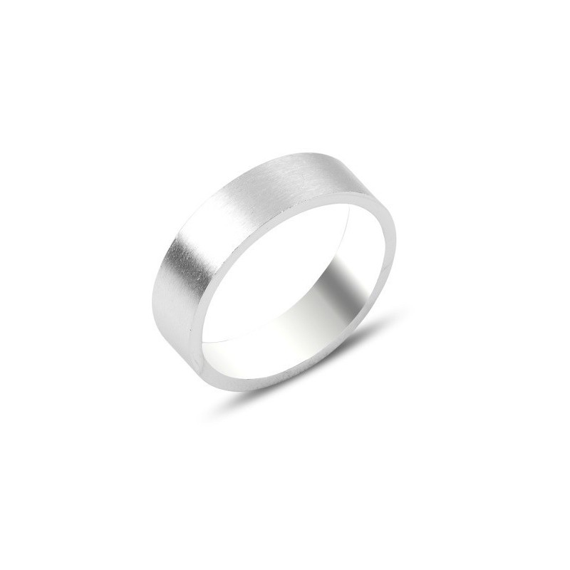 6 mm sidabrinis žiedas matiniu paviršiumi
