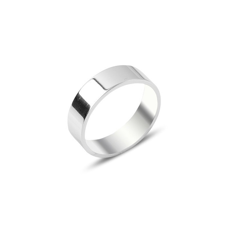 6 mm sidabrinis žiedas poliruotu paviršiumi