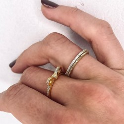 Sidabrinis auksuotas žiedas su banteliu