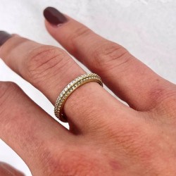 1mm sidabrinis auksuotas žiedas