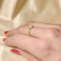 Sidabrinis auksuotas žiedas "Soleste"