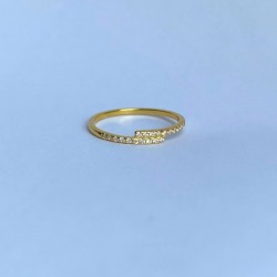 Sidabrinis auksuotas žiedas su cirkoniais
