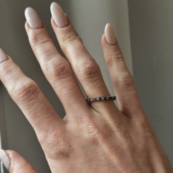 2mm sidabrinis žiedas su spalvotu cirkoniu