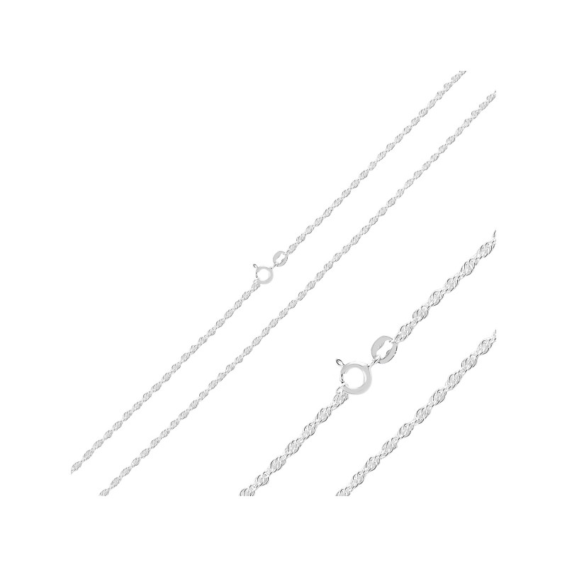 2,2 - 3,5 g sidabrinė Rope pynimo grandinėlė
