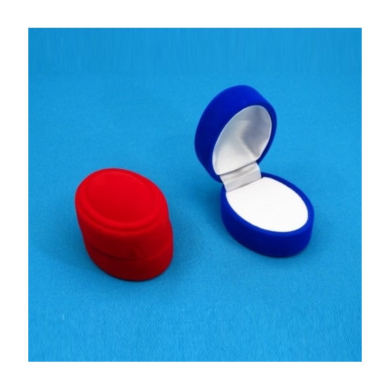 Ovalios aksominės įvairių spalvų dovanų dėžutės žiedui