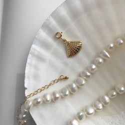 perlai ¦ sidabrinė auksuota koljė - perlų vėrinys