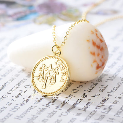 Sterling Silver Gold Plated Zodiac Sign Necklace