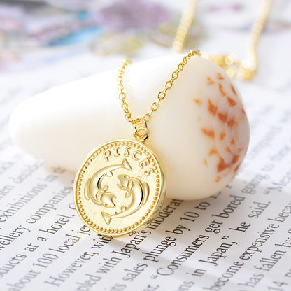 Sterling Silver Gold Plated Zodiac Sign Necklace