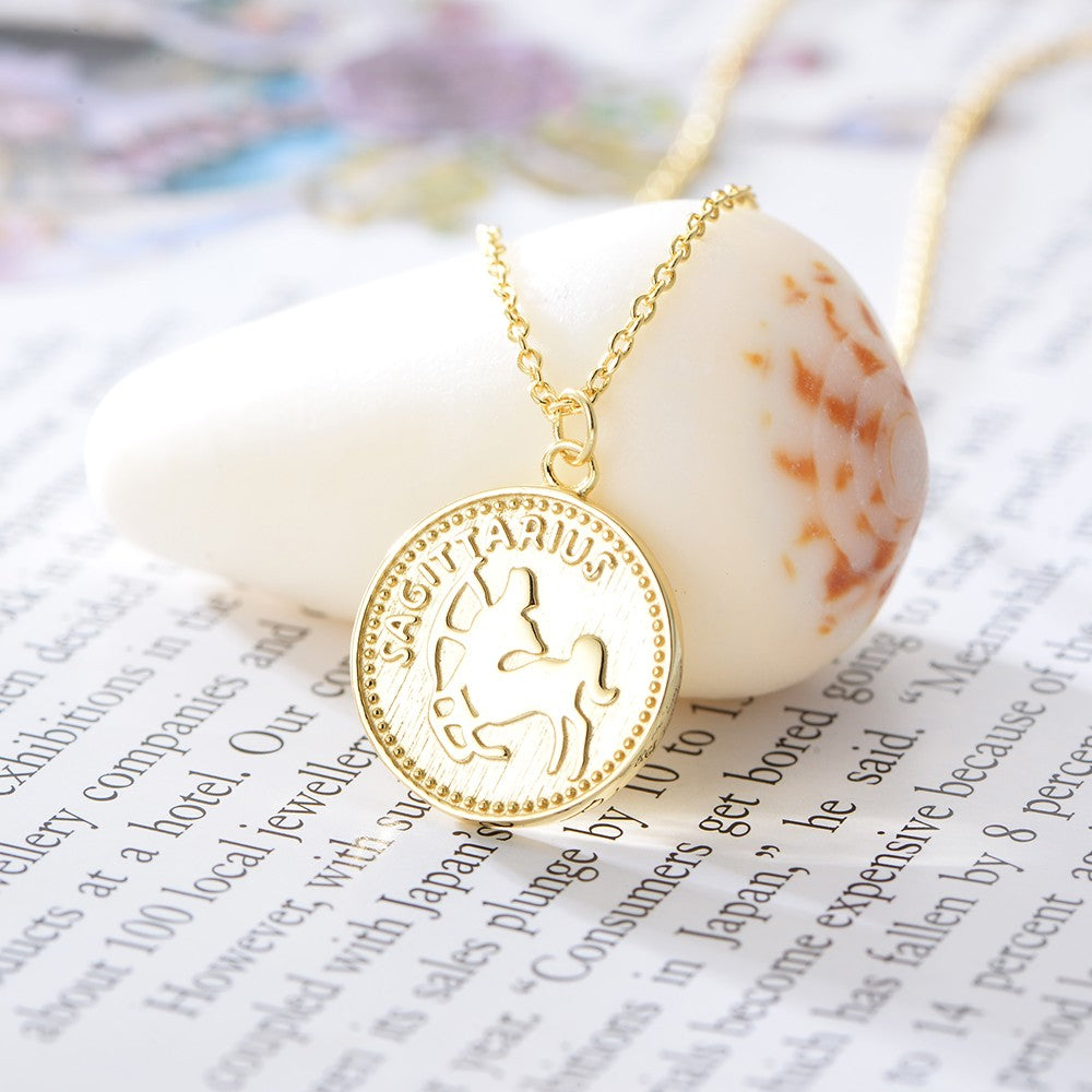 Sterling Silver Gold Plated Zodiac Sign Necklace