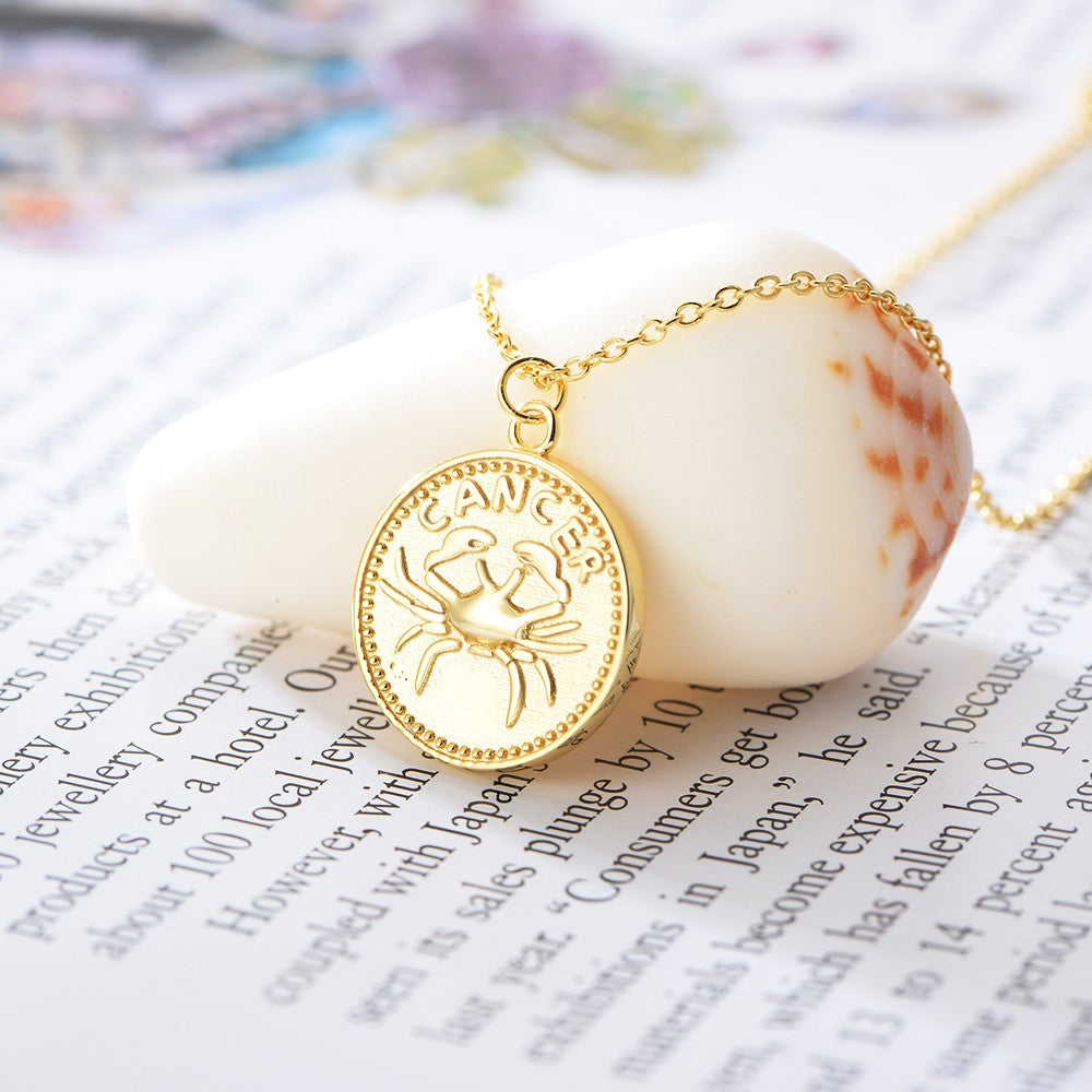 Sterling Silver Gold Plated Zodiac Sign Necklace