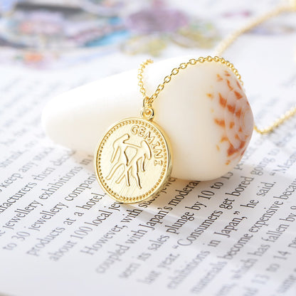 Sterling Silver Gold Plated Zodiac Sign Necklace