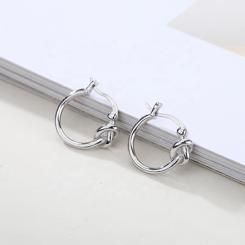 Sterling Silver Rhodium Plated Hoops