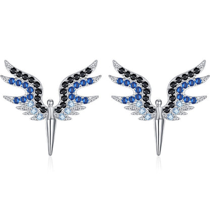 Sterling Silver Rhodium Plated CZ Studs