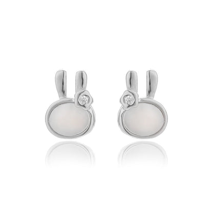 Sterling Silver Nacre Bunny Studs