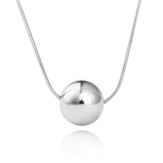 Sterling Silver Rhodium Plated Bead Necklace