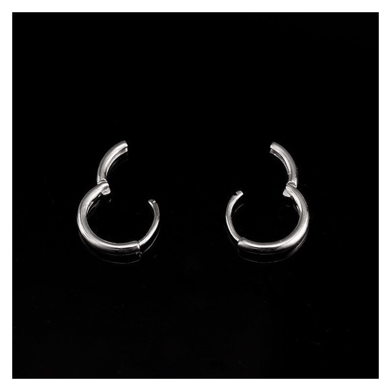 Sterling Silver Rhodium Plated 12 - 20 mm Hoops