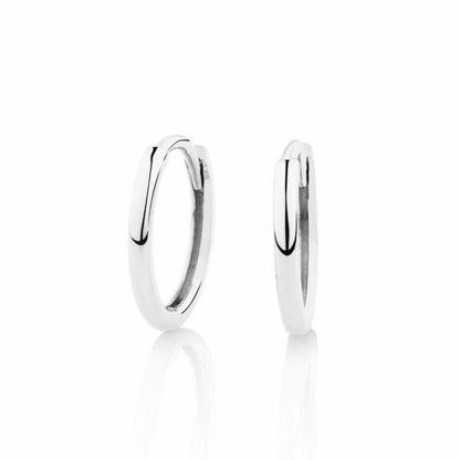 Sterling Silver Rhodium Plated 12 - 20 mm Hoops