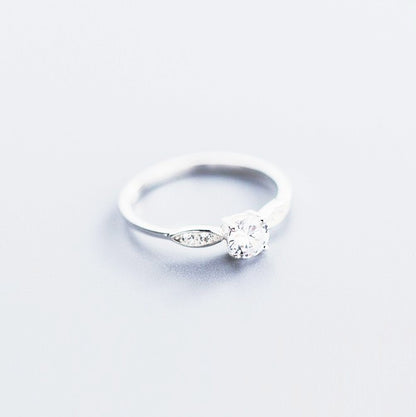 Sterling Silver CZ Crystal Ring