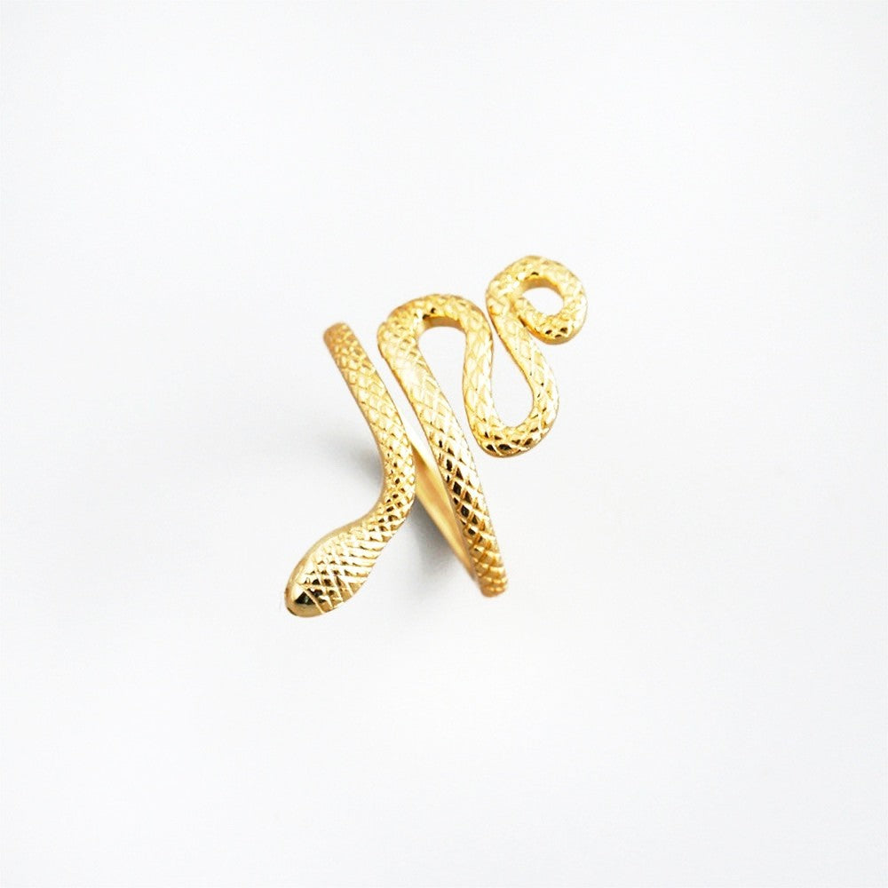 Silver Gold Plated Snake Ring