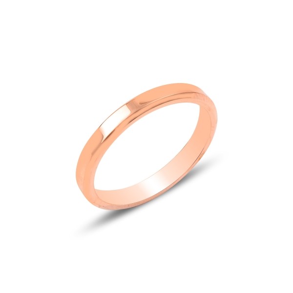 Silver Rose Gold Plated 3 mm Band Ring